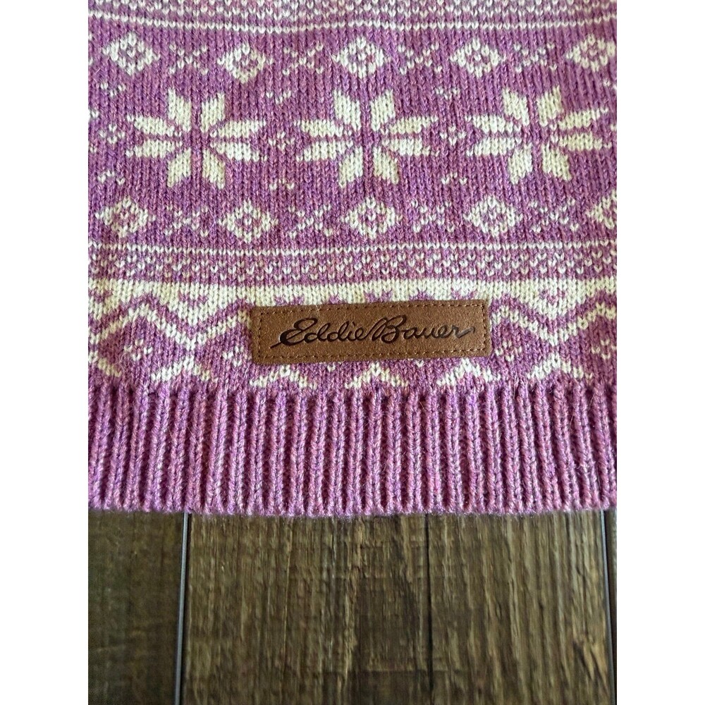 Eddie Bauer PET Legend Snowflake Sweater Heathered Pink/Purple - Picture 5 of 6